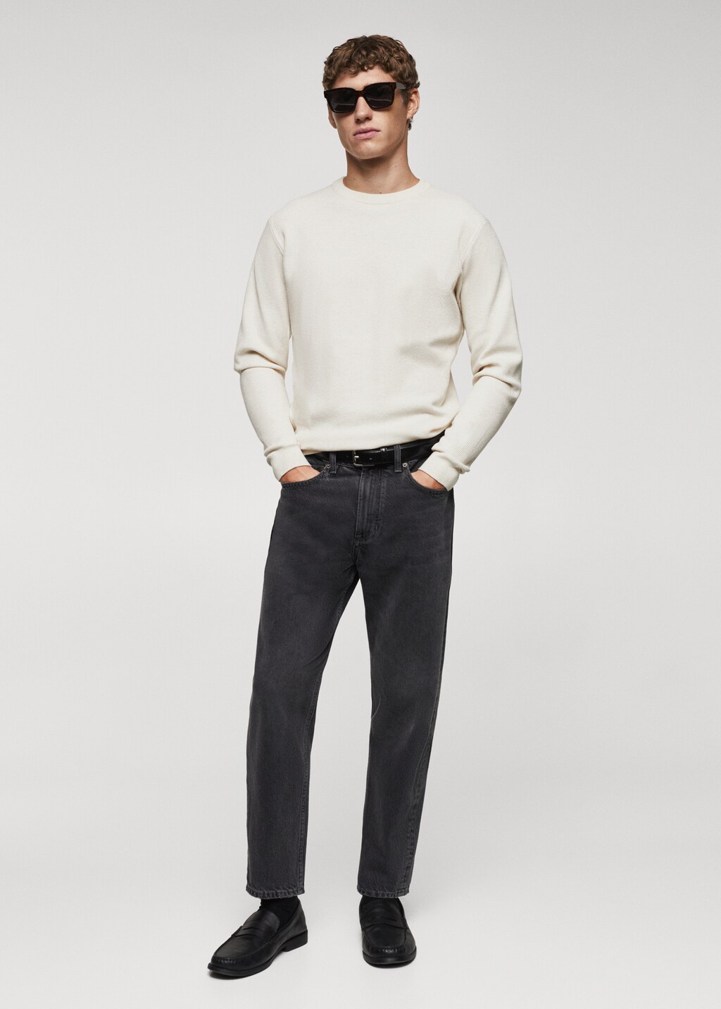 Structured cotton sweater - General plane