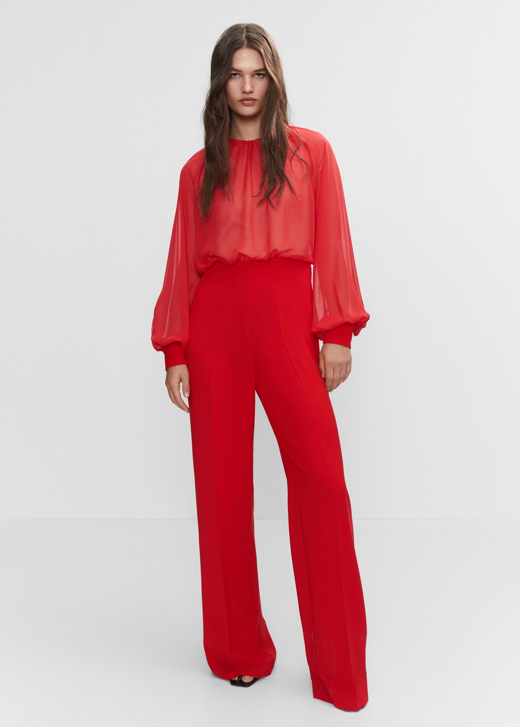 Semi-transparent chiffon jumpsuit - General plane