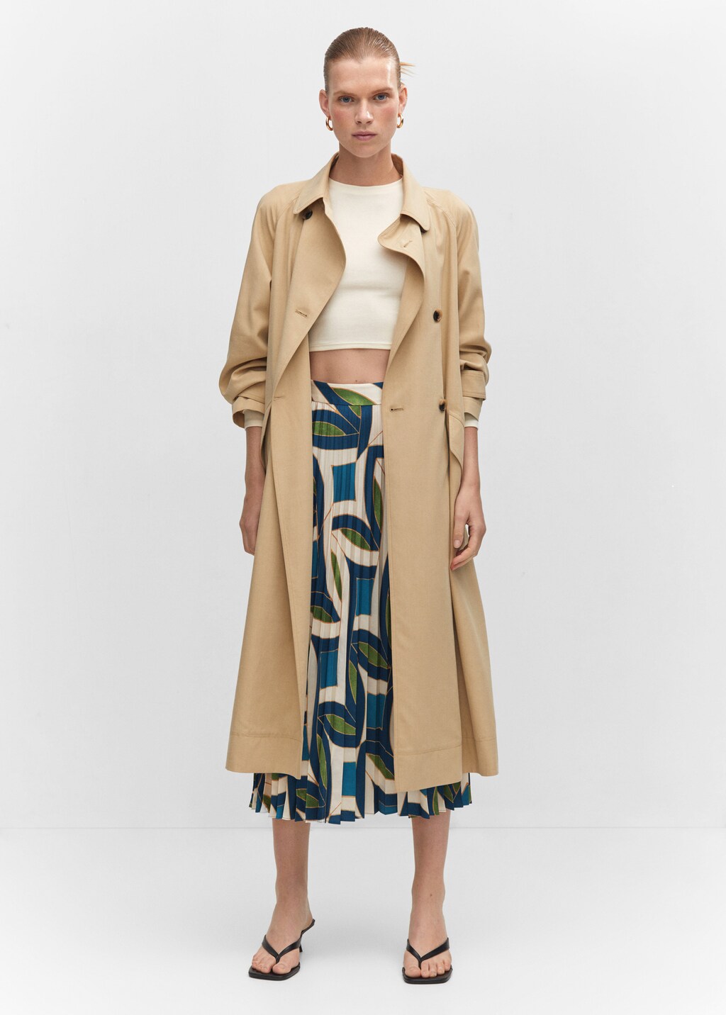 Printed pleated skirt - General plane