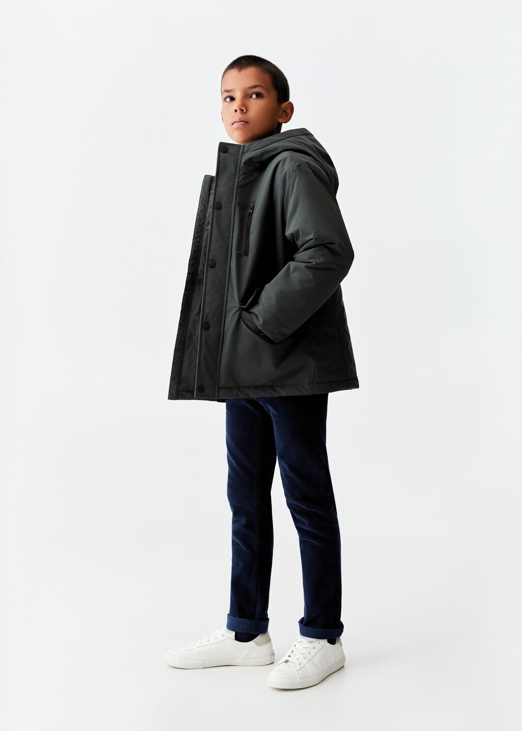 Pockets hooded coat - General plane