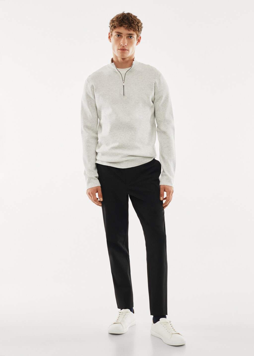 Zipped high collar sweater - General plane