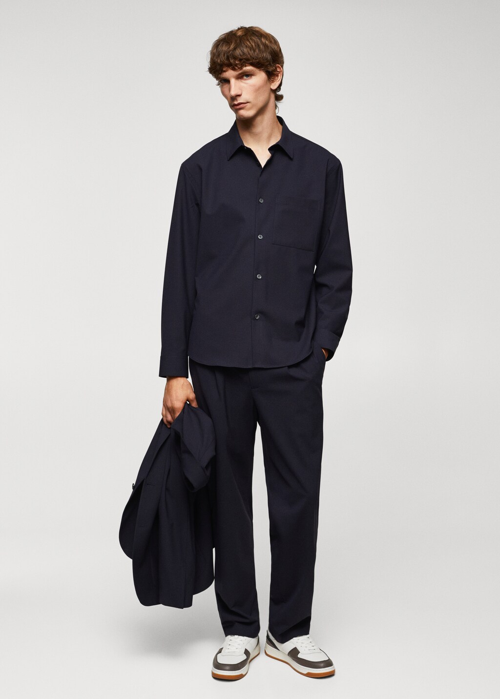 Oversized wool-blend overshirt - General plane