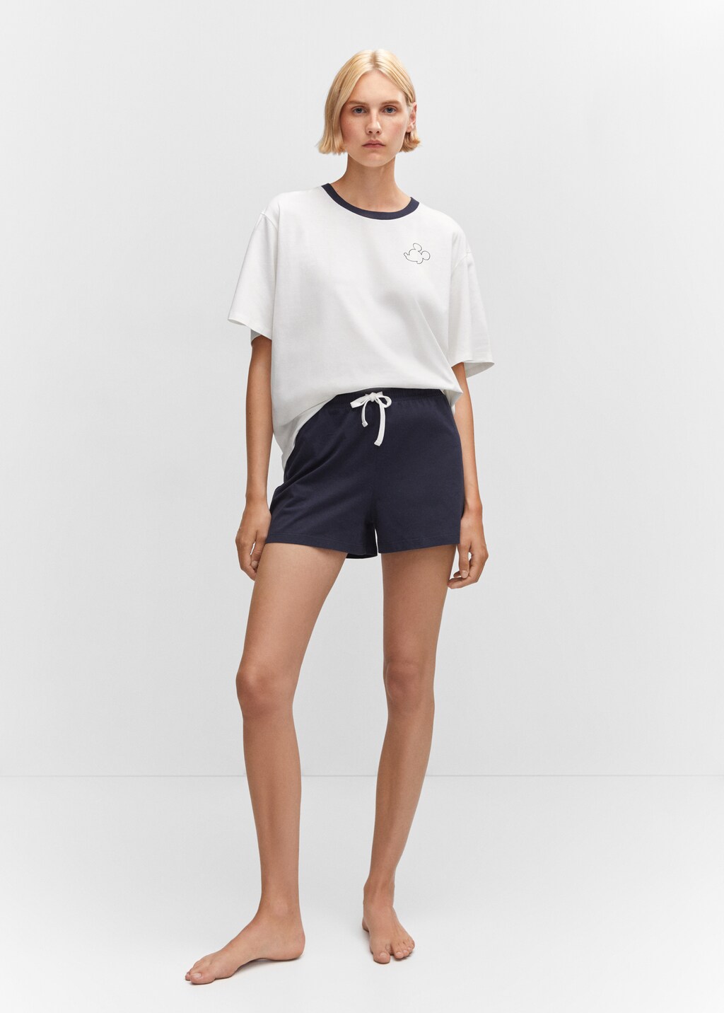 Cotton shorts with elastic waist - General plane