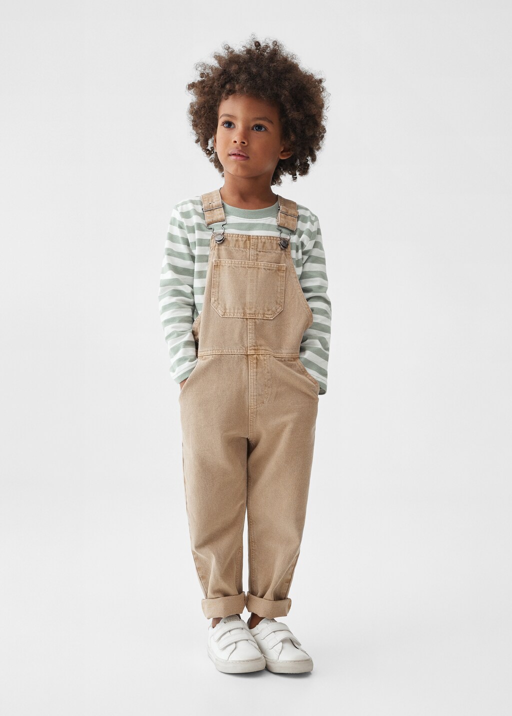 Lined denim dungarees - General plane