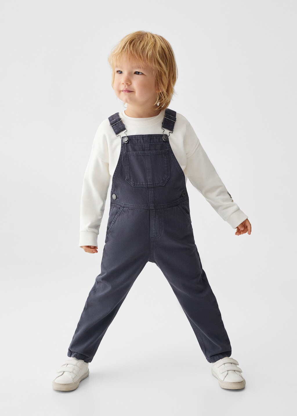 Lined denim dungarees - General plane