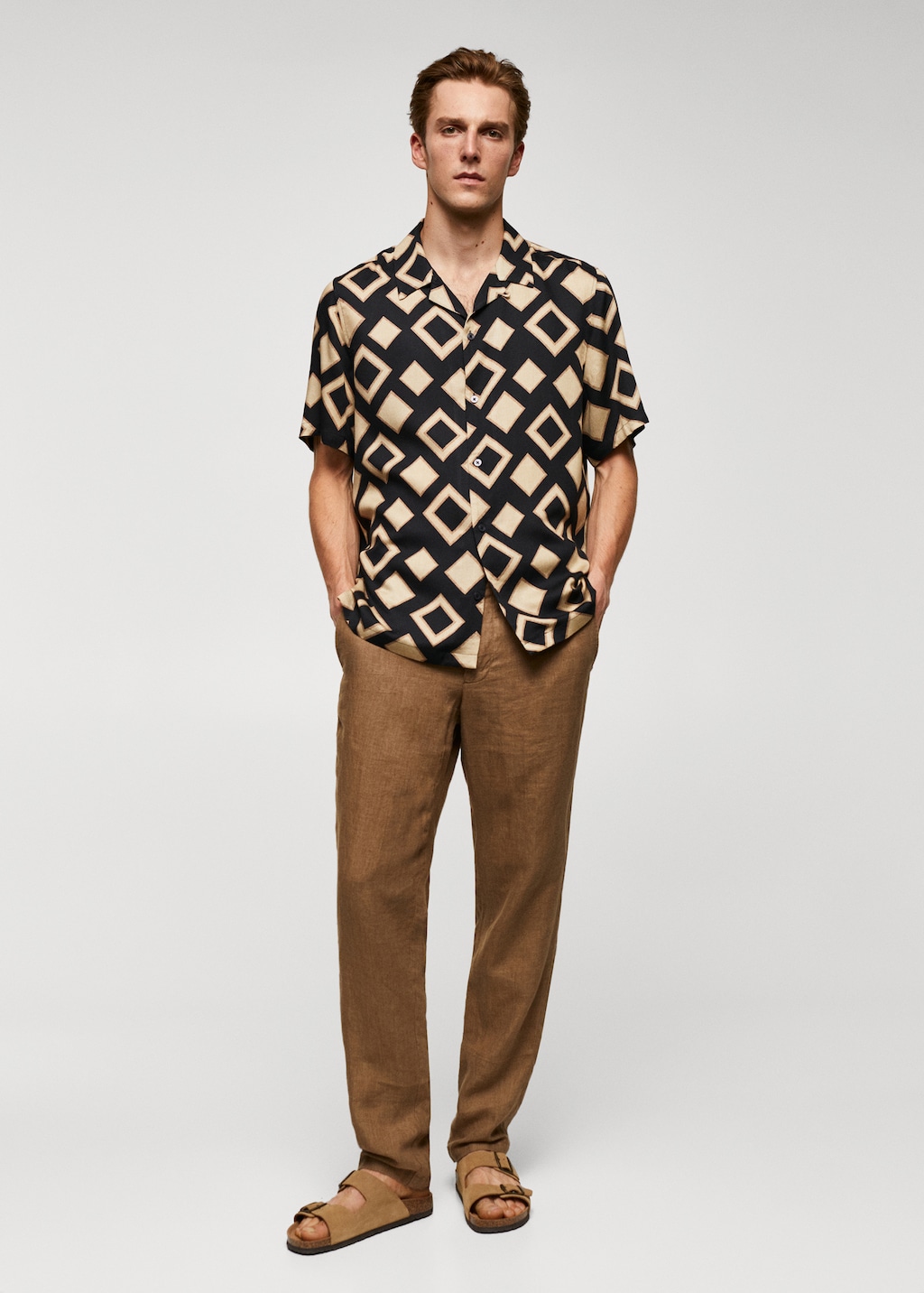 Geometric-print bowling shirt - General plane