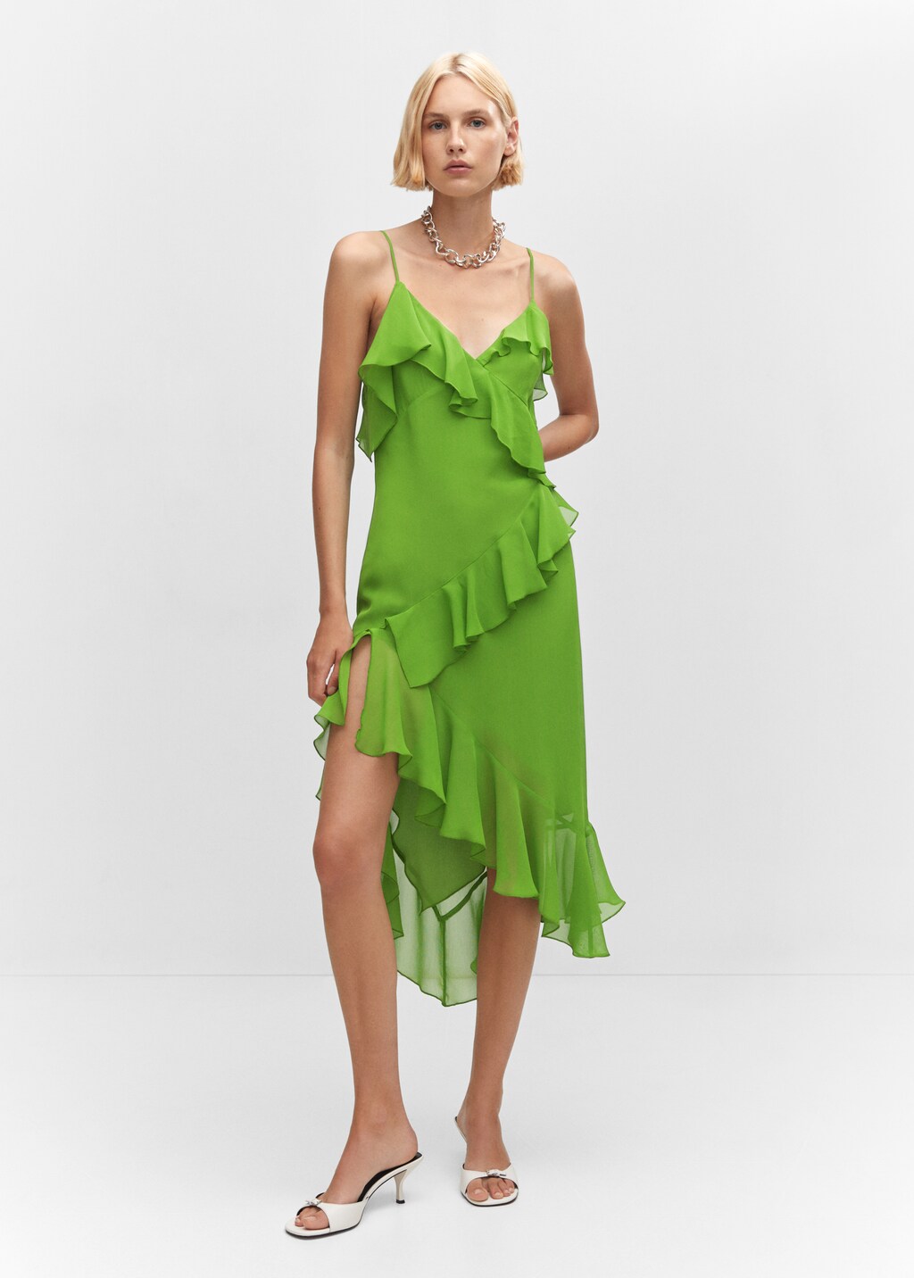 Asymmetric ruffled dress - General plane