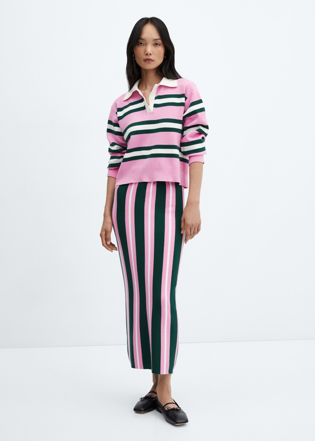 Striped knitted skirt - General plane