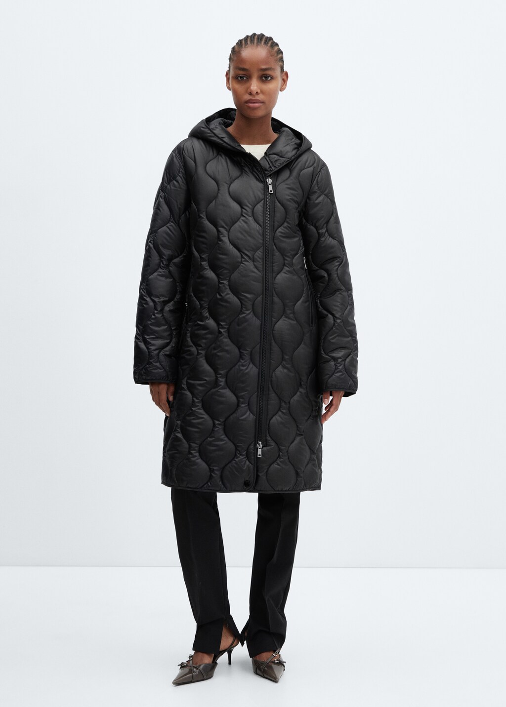 Hood quilted coat - General plane