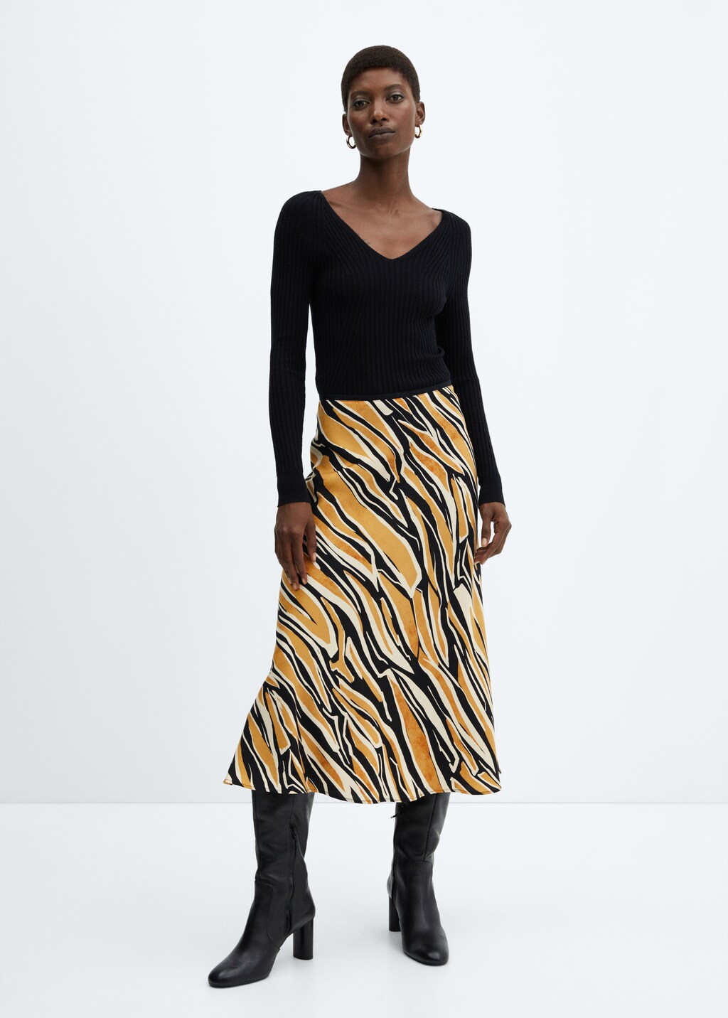 Printed satin skirt  - General plane