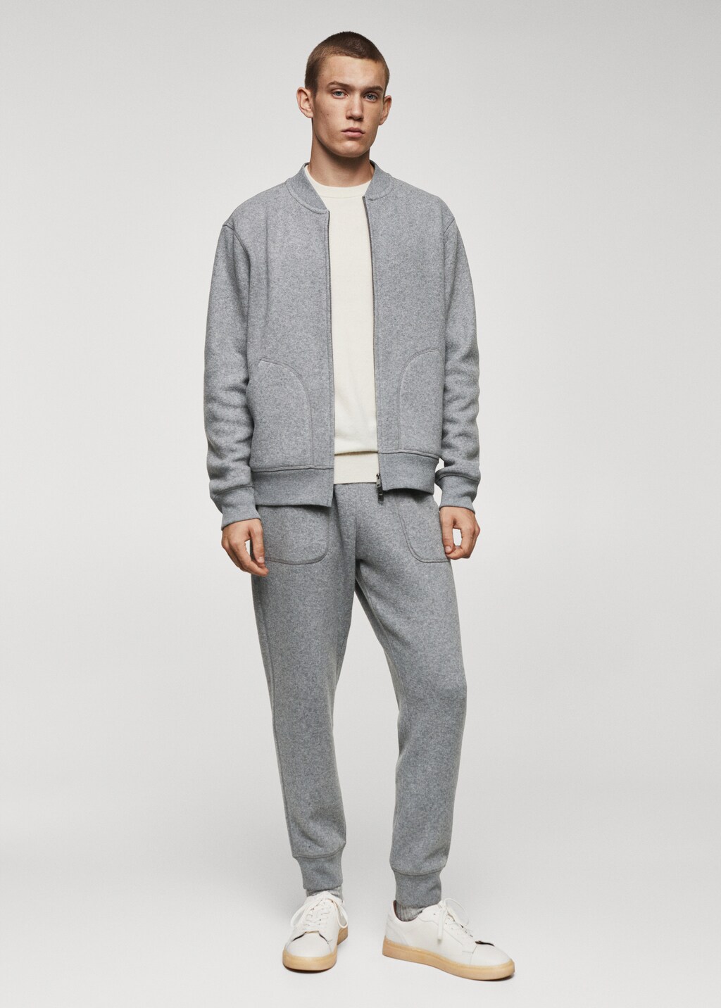 Wool-blend jogger trousers - General plane