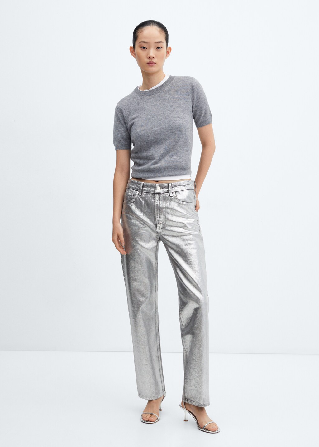 Foil straight-fit jeans - Overzichtstekening