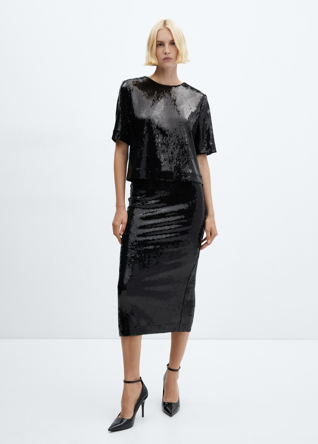 Sequin midi skirt - General plane