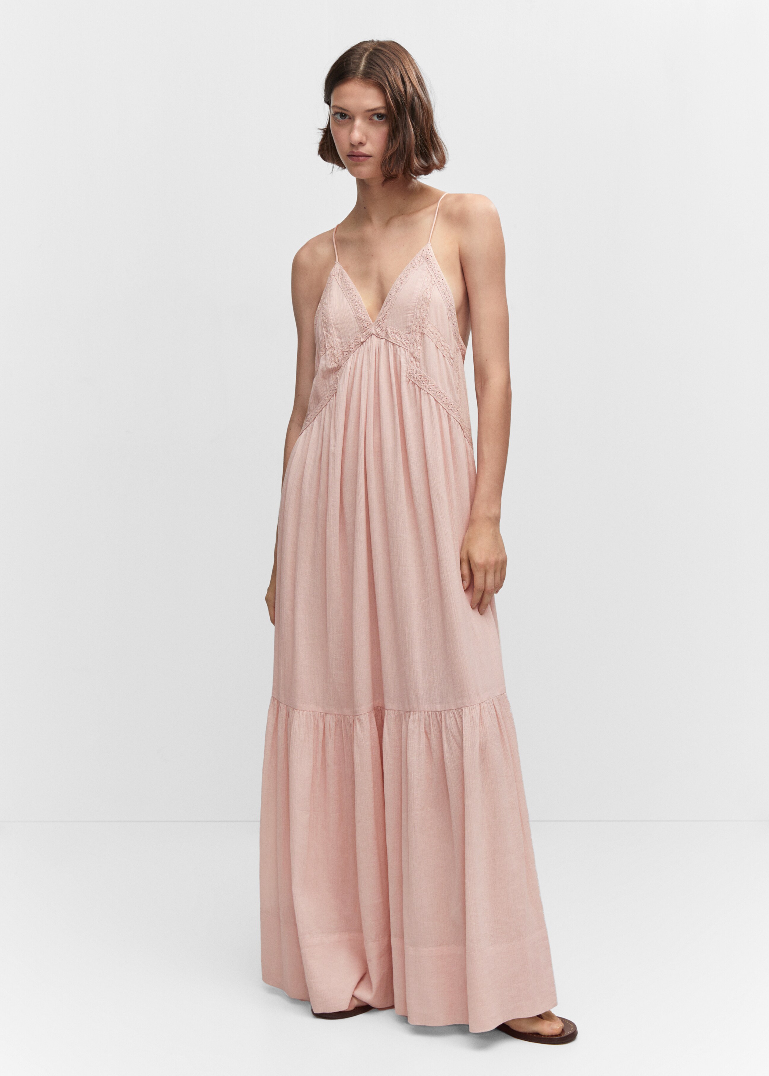 Maxi-dress with lace details - General plane