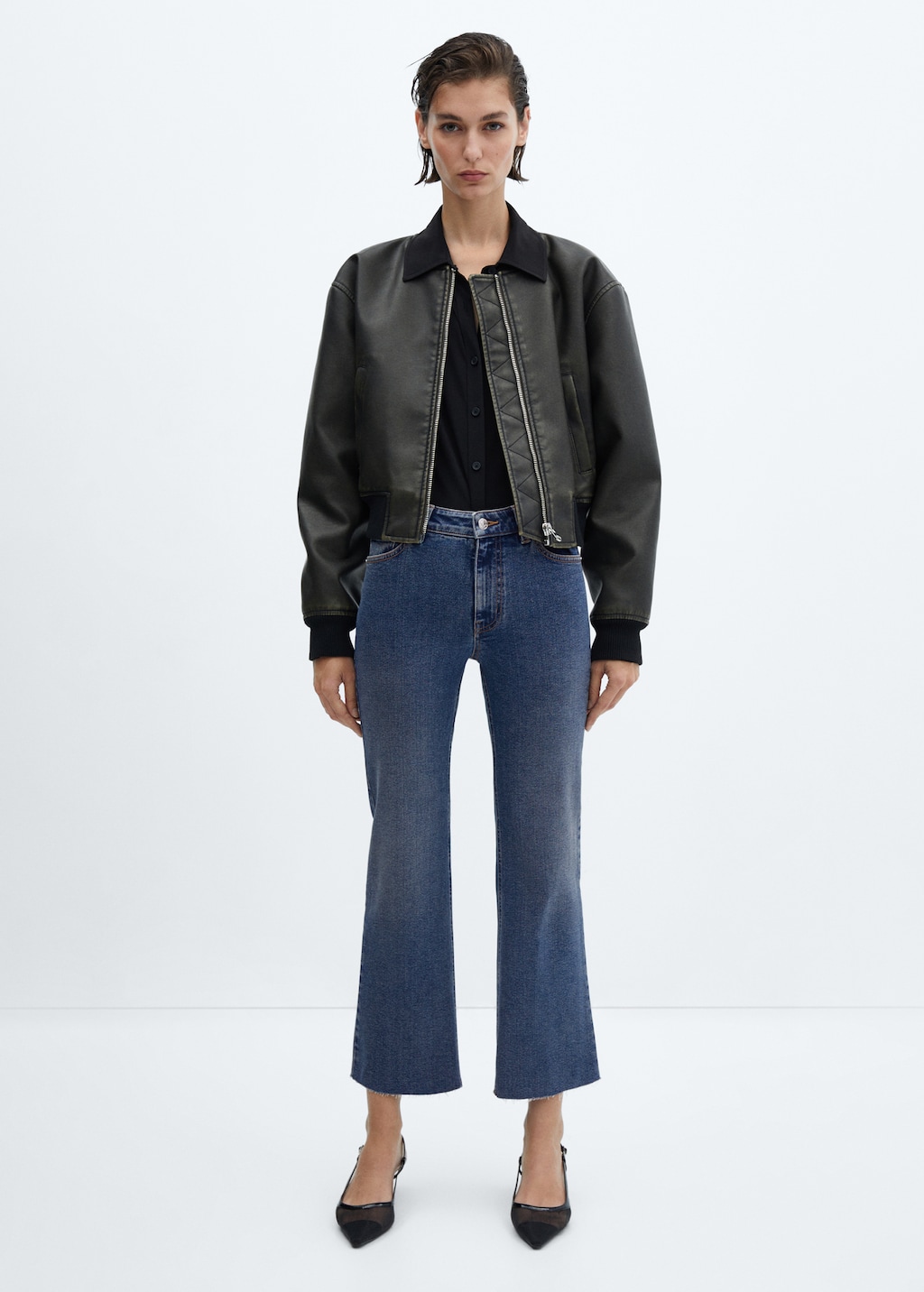 Sienna flared cropped jeans - General plane