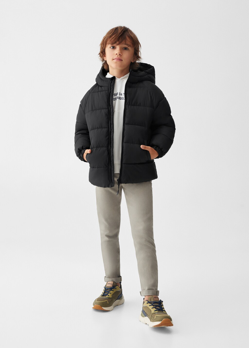 Hood quilted coat - General plane