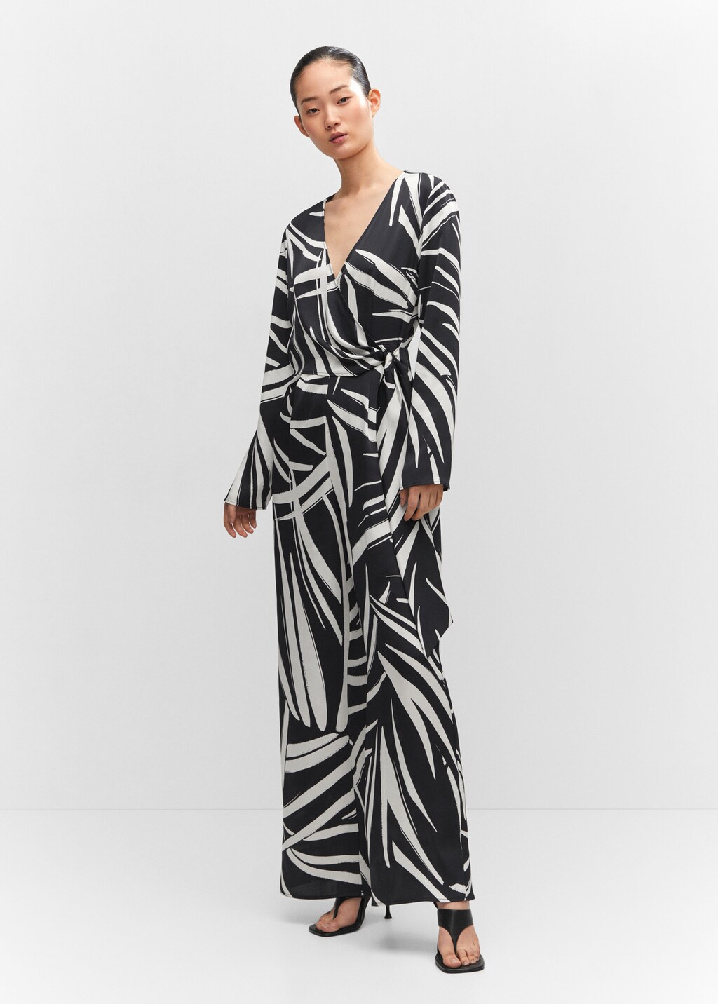 Gekruiste jumpsuit met print - Overzichtstekening