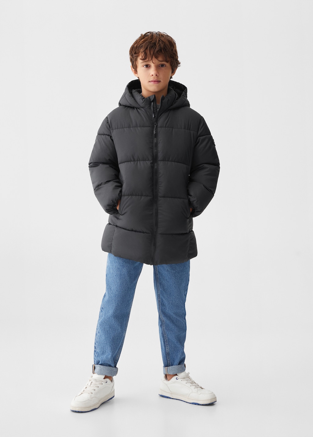 Quilted long coat - General plane