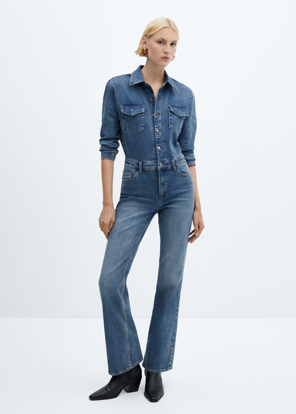 Langer Jeans-Jumpsuit - Allgemeine Ansicht