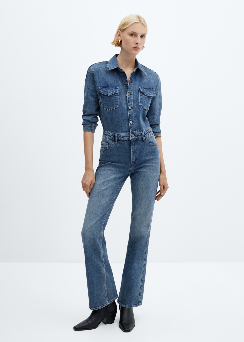 Long denim jumpsuit - General plane