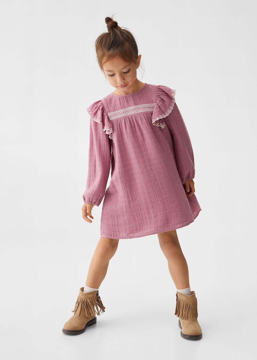 Frills embroidered dress - General plane