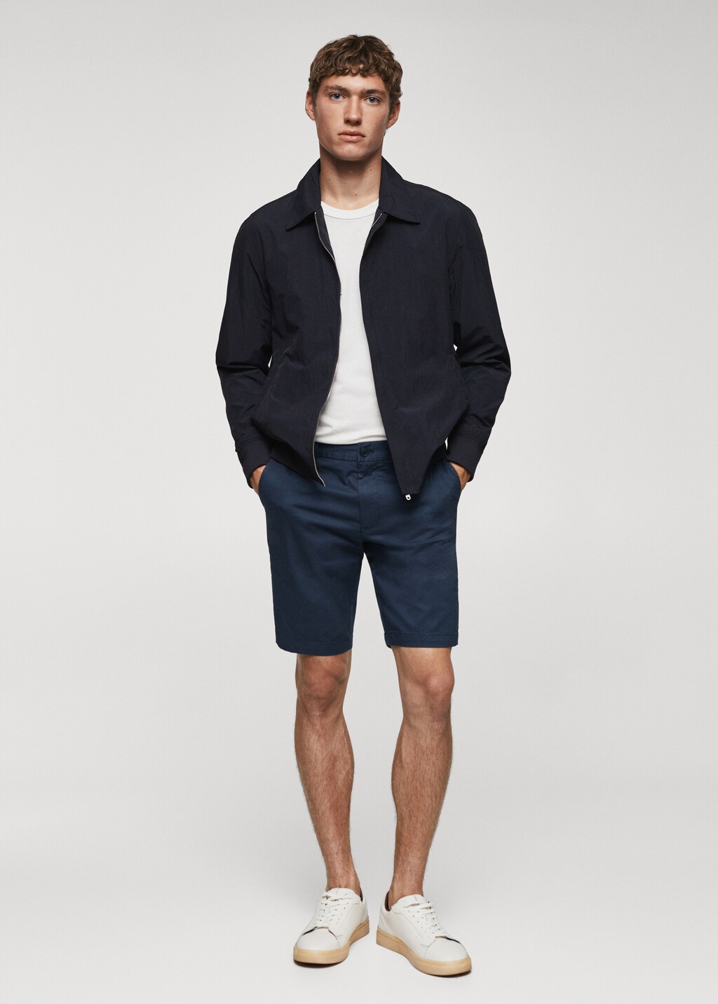 Slim-fit chino cotton bermuda shorts - General plane