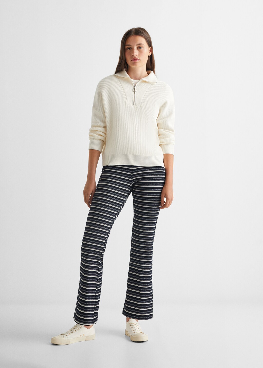 Striped print leggings - General plane