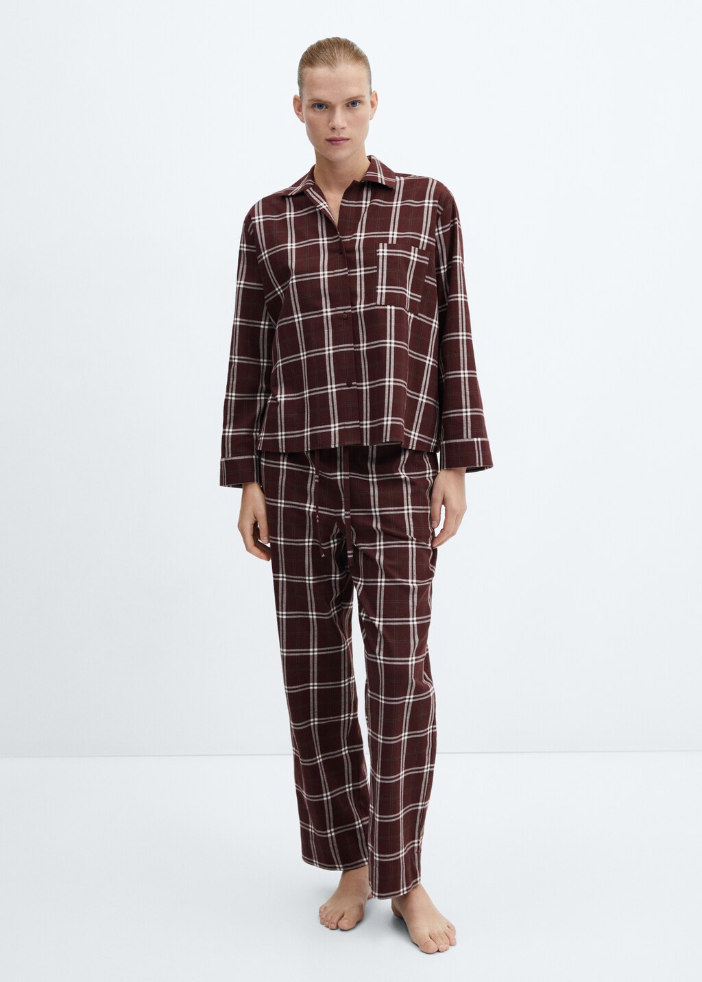 Chemise pyjama carreaux flanelle - Plan général