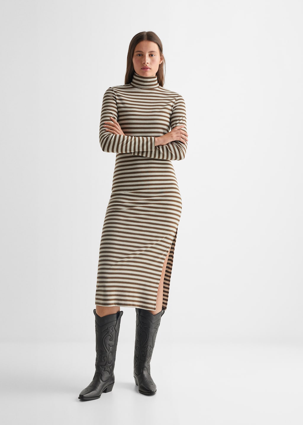 Striped long dress - General plane