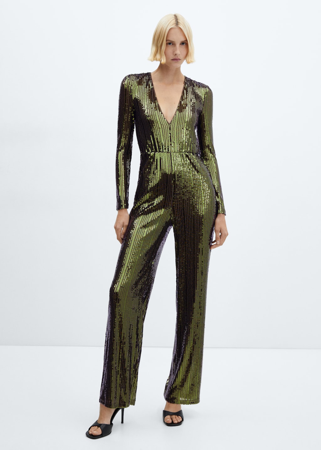 Lange jumpsuit met pailletten - Overzichtstekening