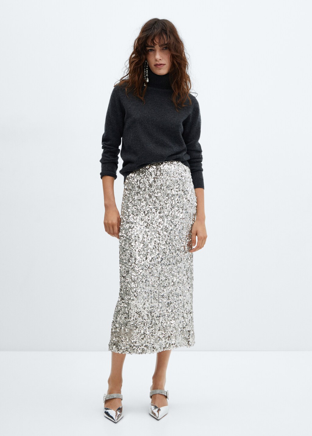 Big sequin midi skirt best sale