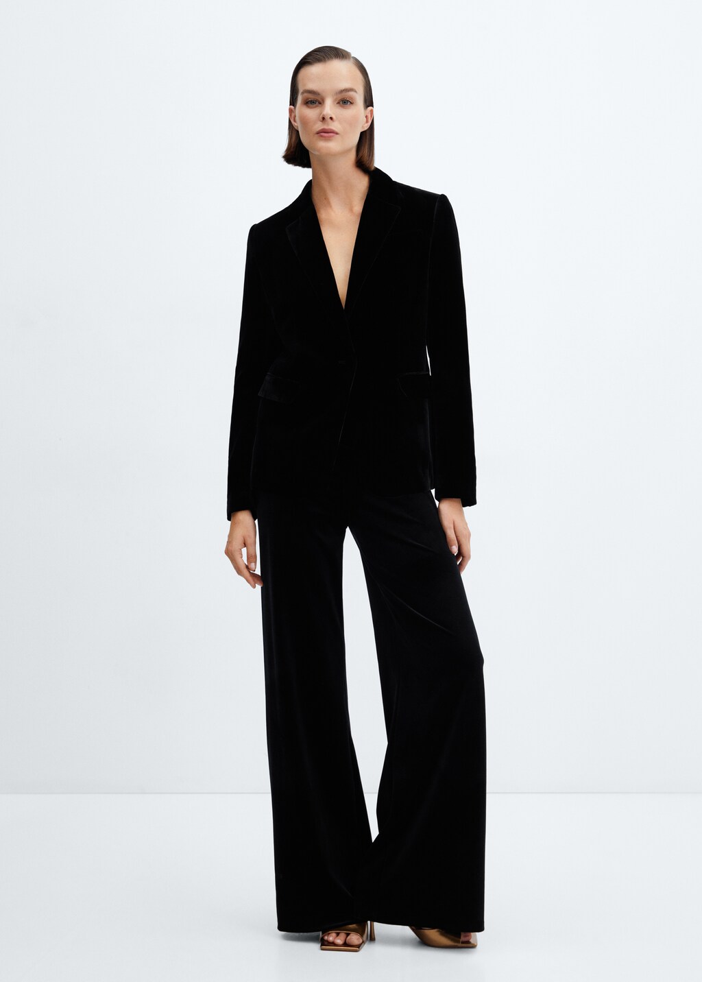 Velvet wideleg trousers - General plane