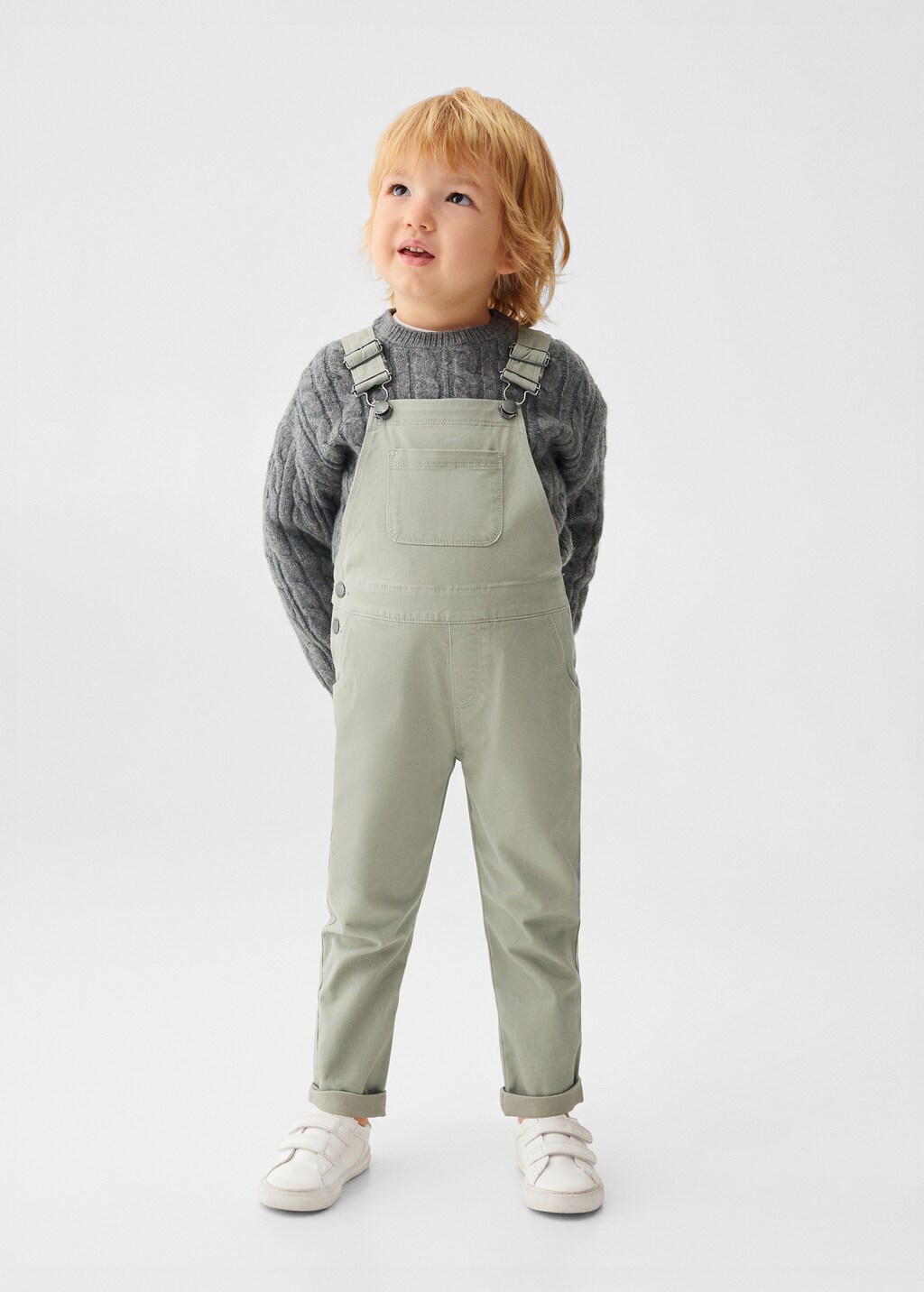 Lined denim dungarees - General plane