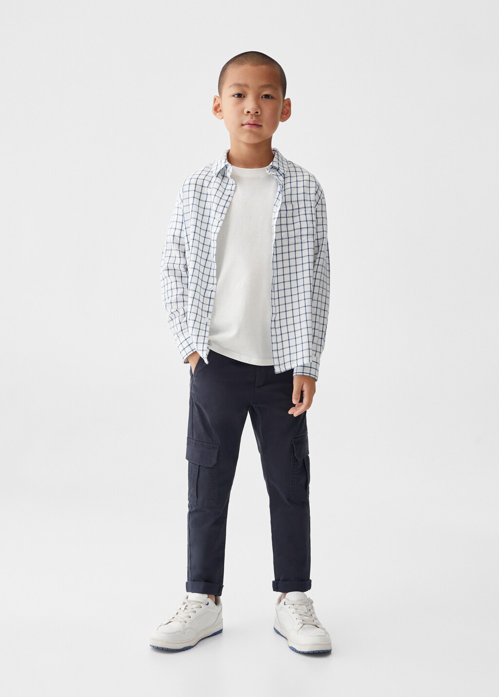 Chemise slim fit à carreaux en coton - Plan général