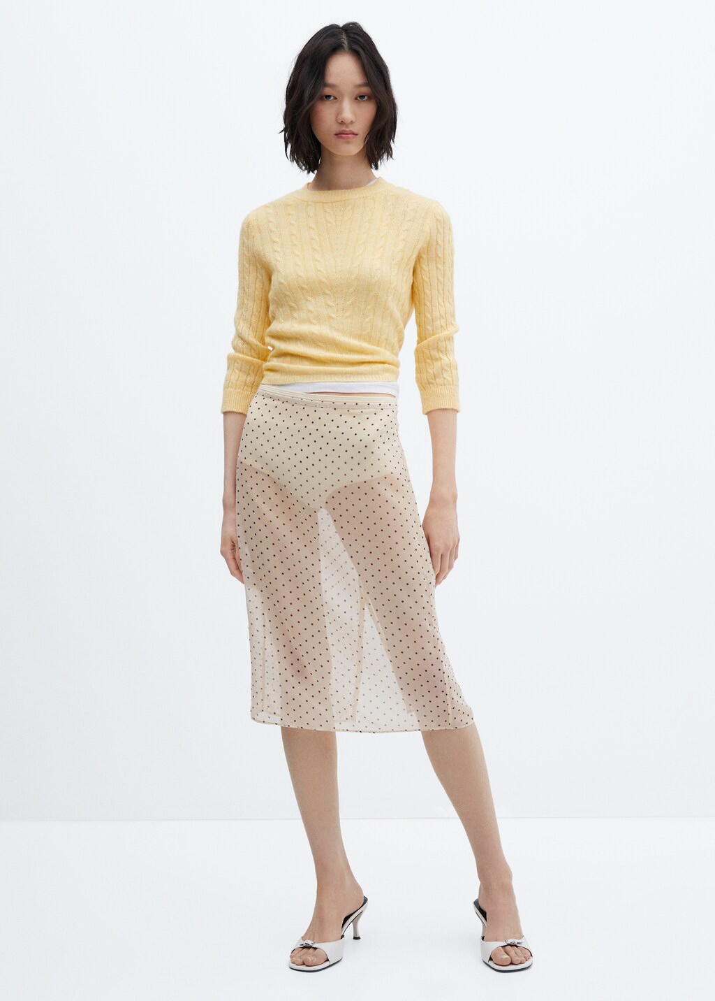 Semi-transparent polka-dot skirt - General plane