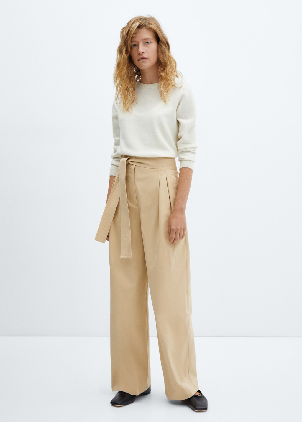 Paperbag trousers with belt - General plane