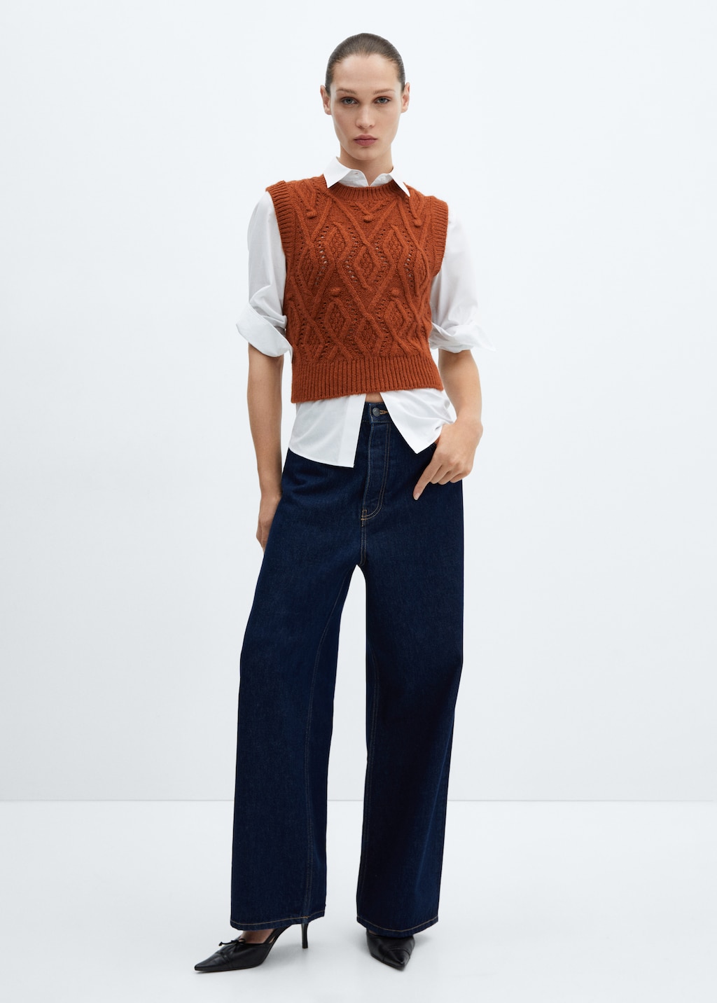 Chunky-knit gilet - General plane