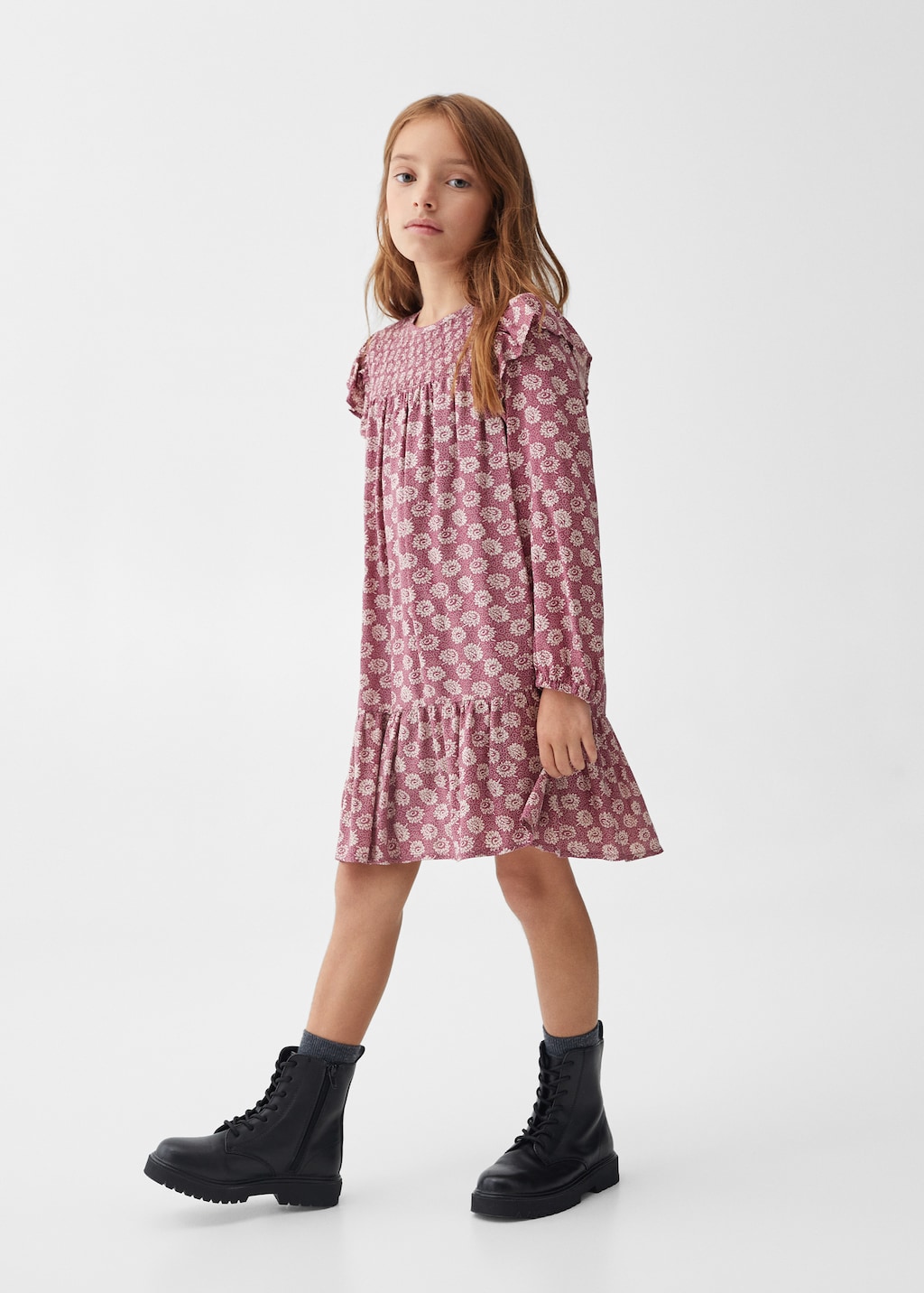 Ruffled printed dress - General plane