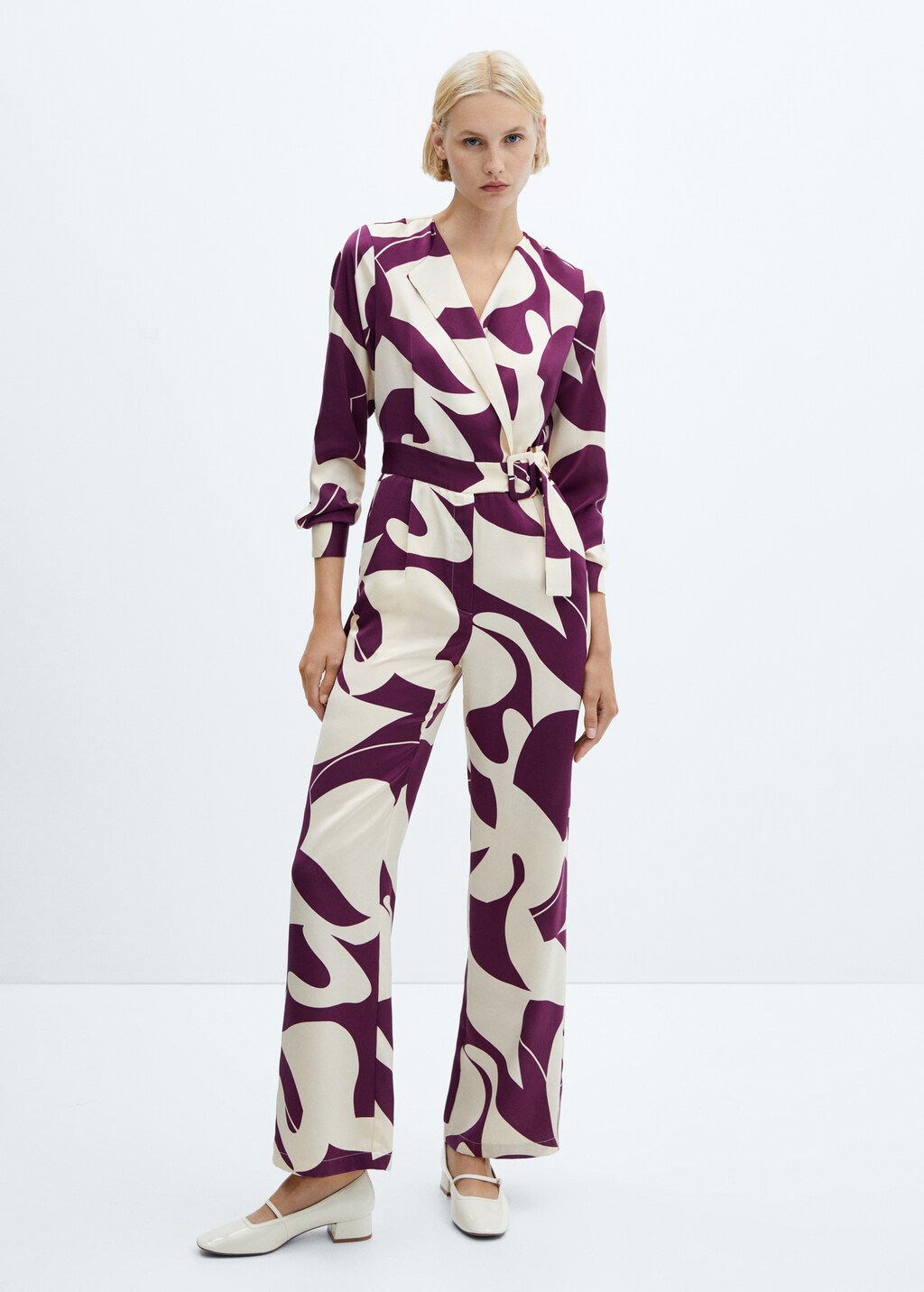 Belt printed jumpsuit - General plane