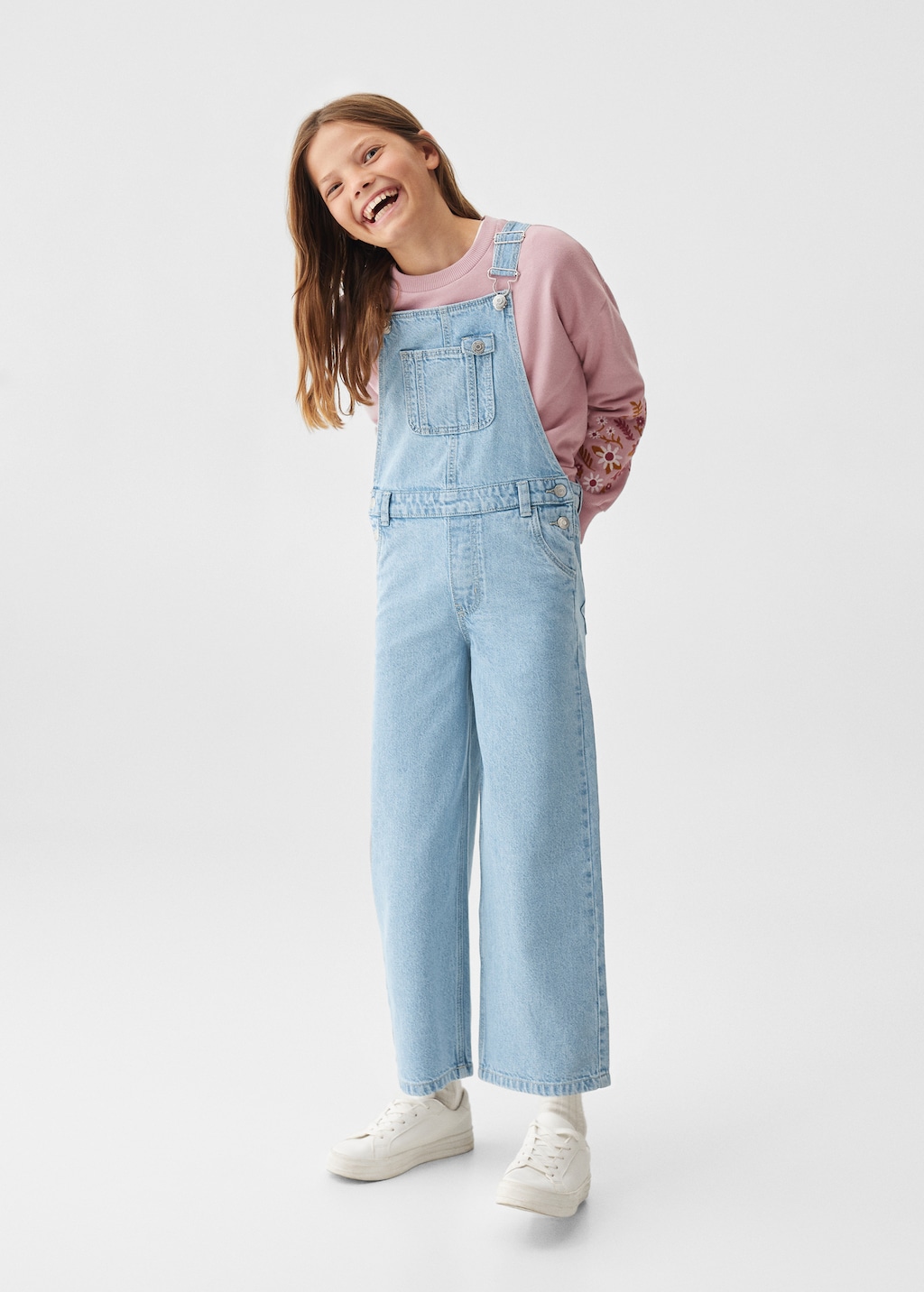 Lined denim dungarees - General plane