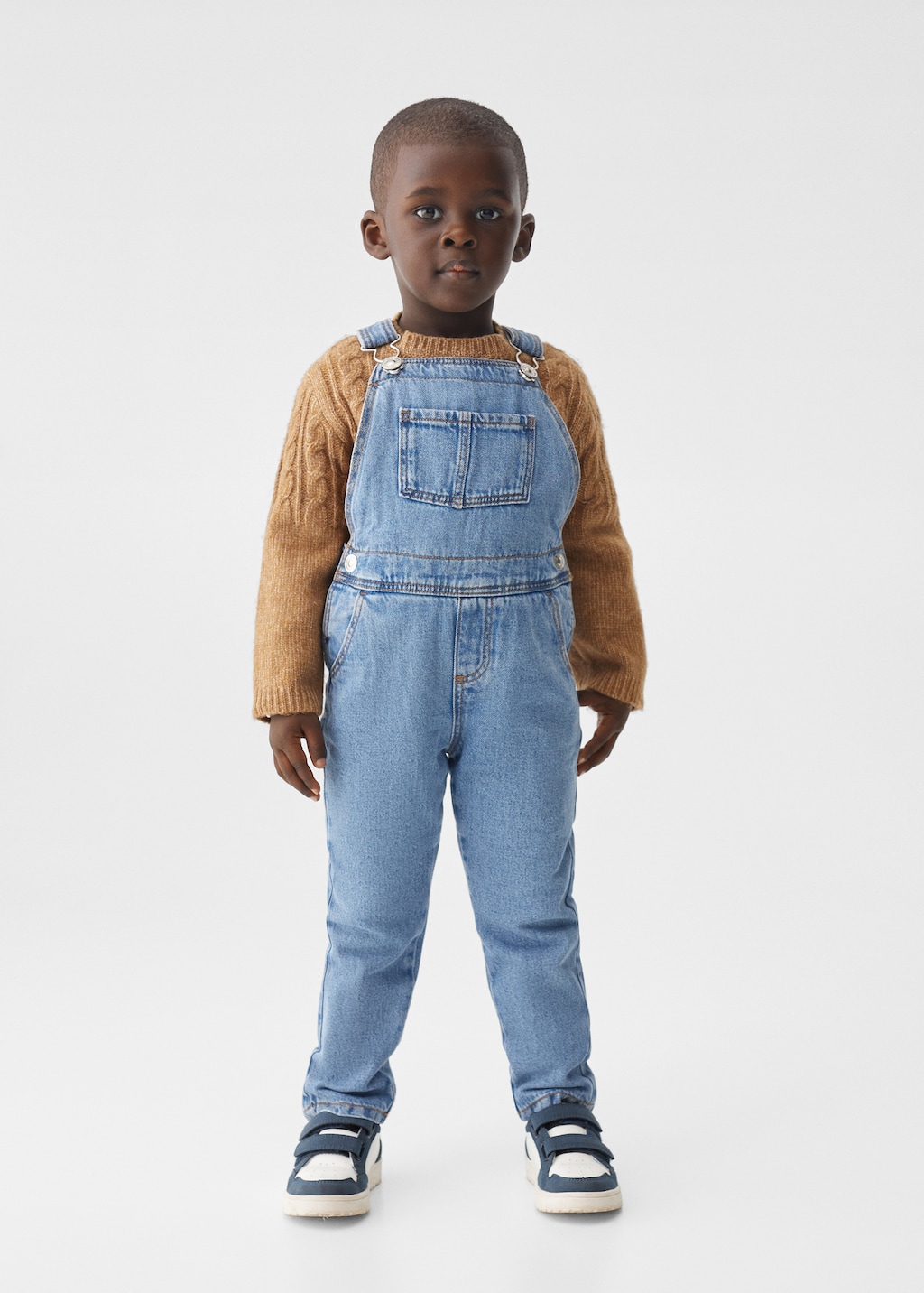 Lined denim dungarees