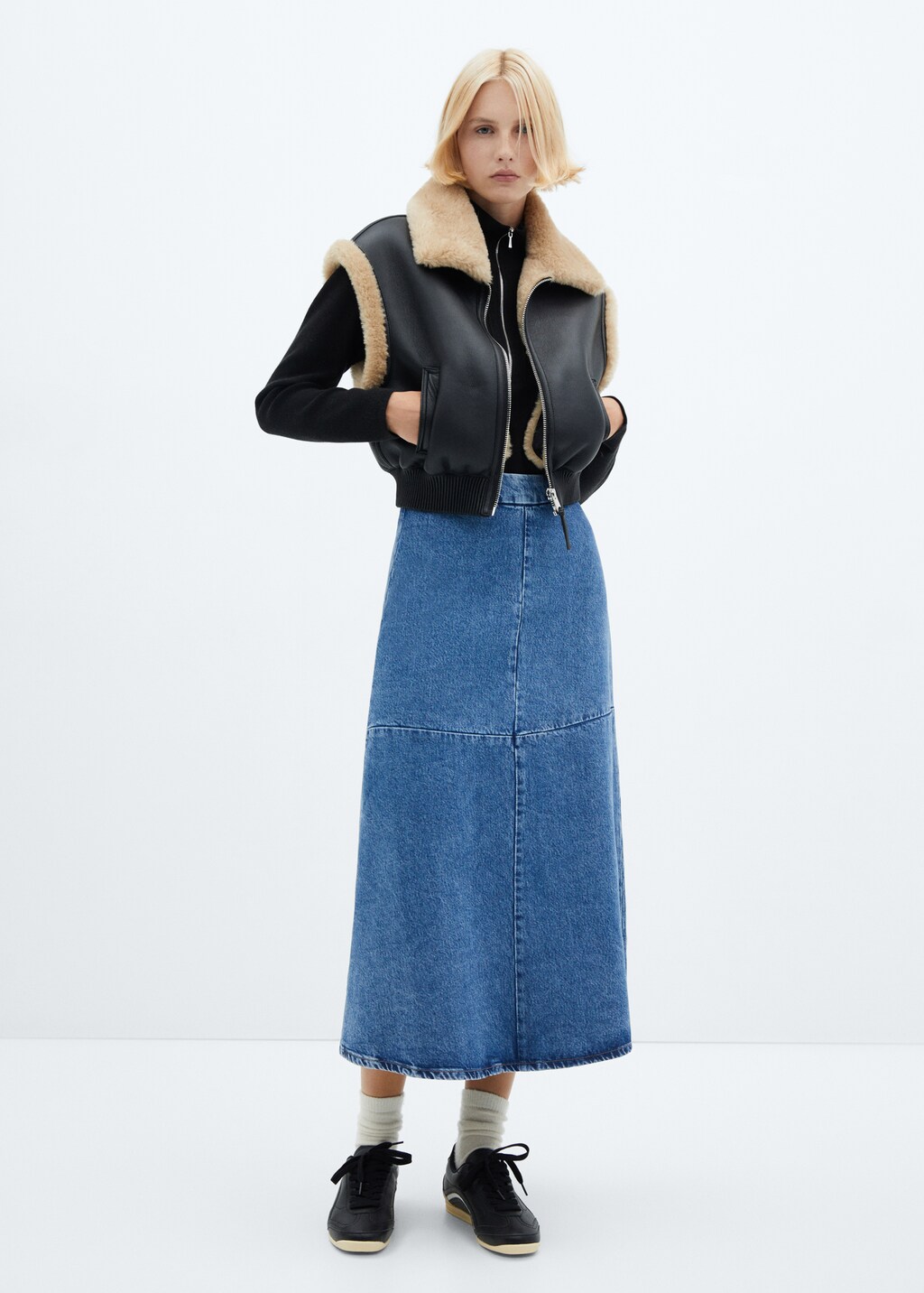 A-line denim skirt - General plane