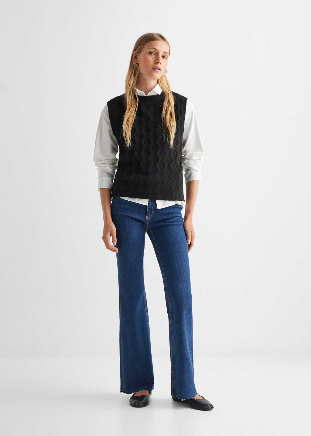 Braided-knit gilet - General plane