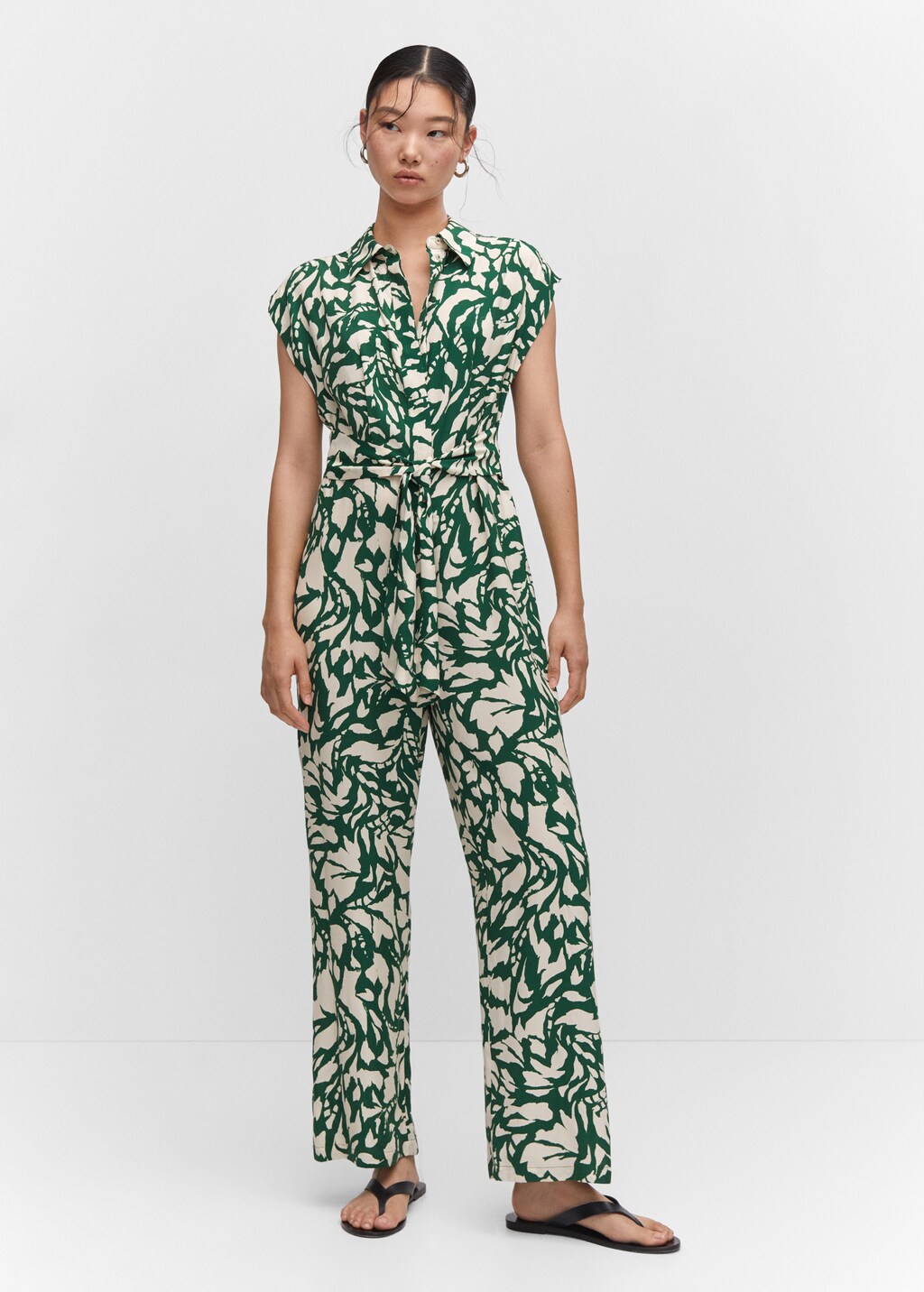 Printed jumpsuit with bow - General plane