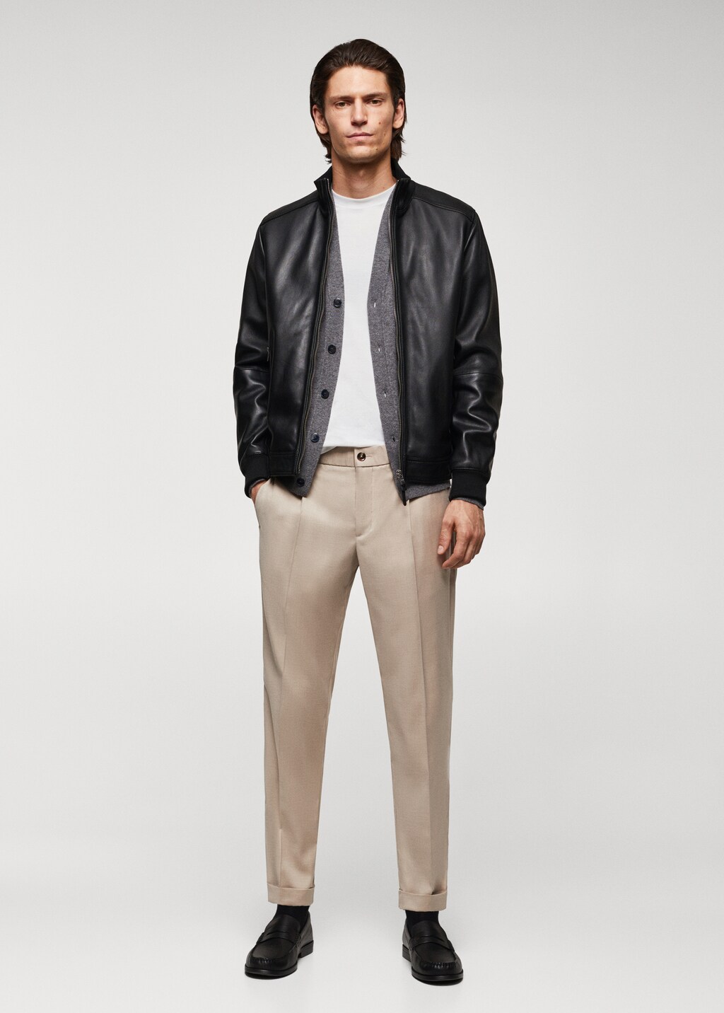 100% nappa leather jacket - General plane