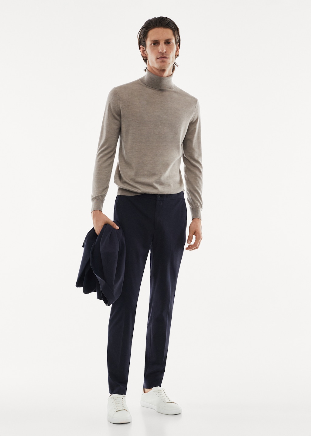 Stretch fabric slim-fit trousers - General plane