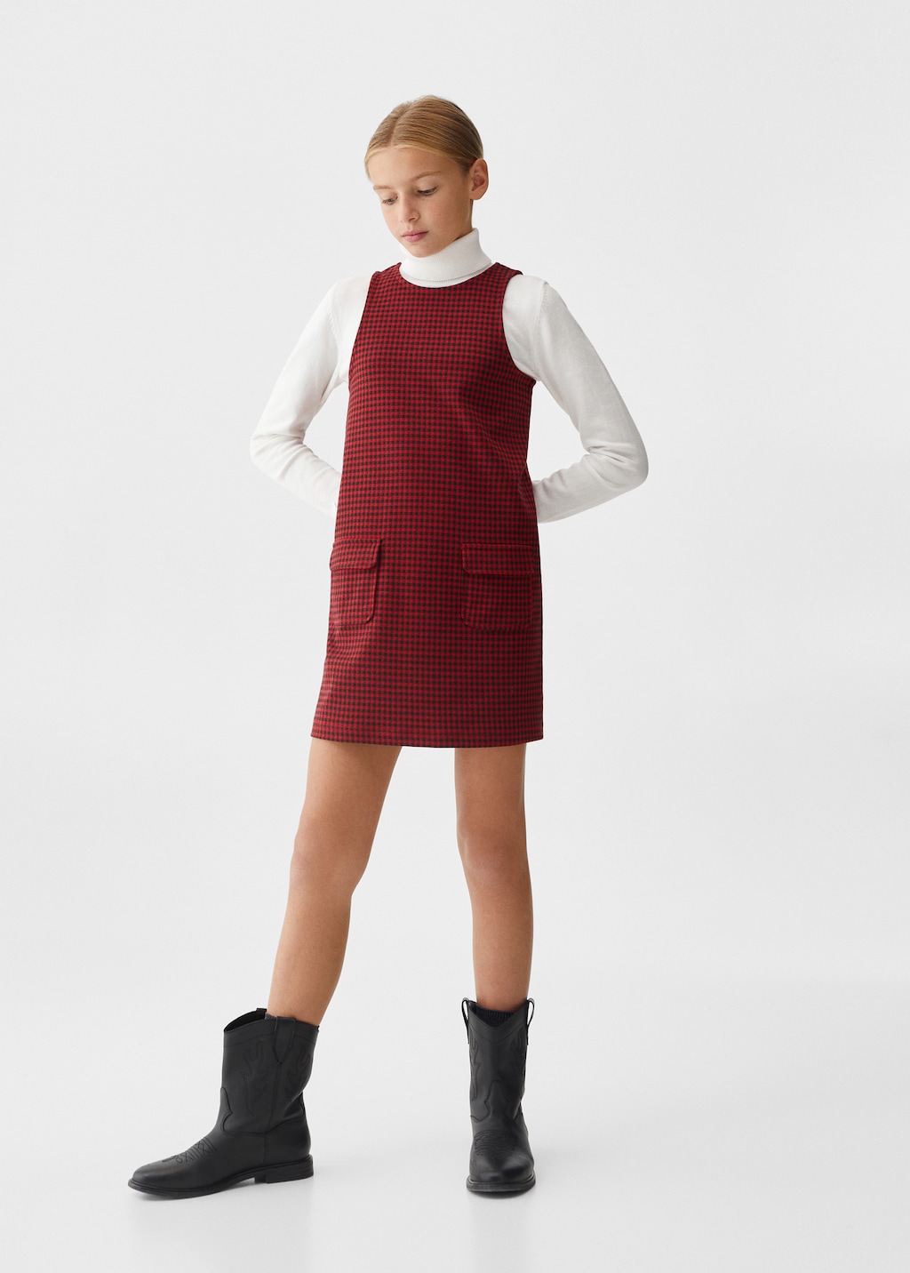 Houndstooth pinafore dress - General plane