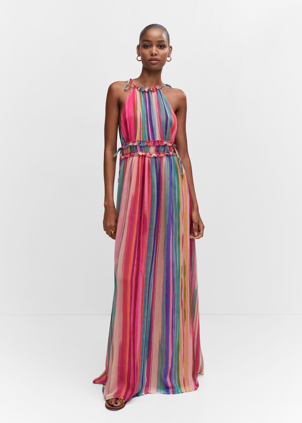 Striped long dress - General plane