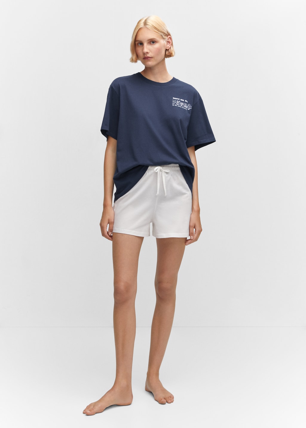 Cotton shorts with elastic waist - General plane