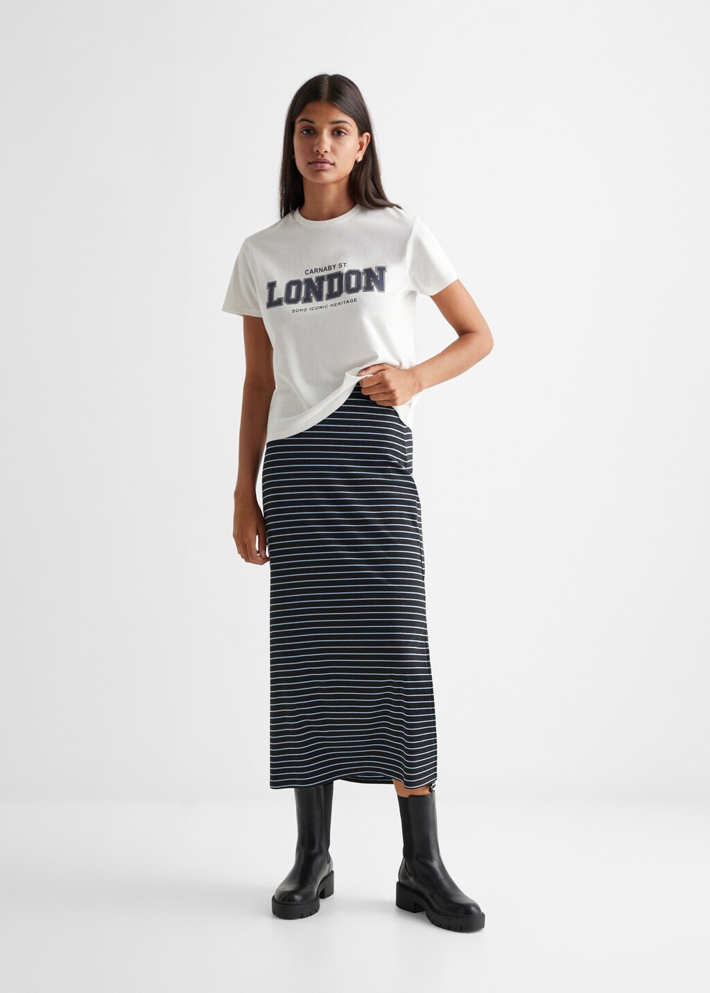 Long striped skirt - General plane